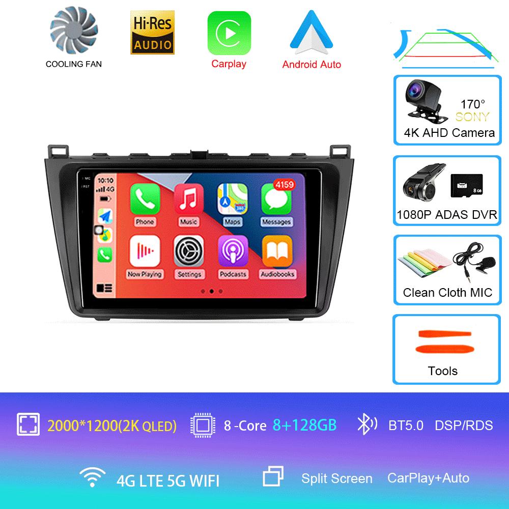 Android14 Carplay Auto For Mazda 6 GH 2007 2008 2009 2010 2011 2012 Multimedia GPS Car Radio Video Player Stereo 2din Head Unit