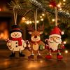 3 Pcs 2D Flat Christmas Tree Ornaments Wooden Christmas Decor Xmas Hanging Pendant  Christmas Tree