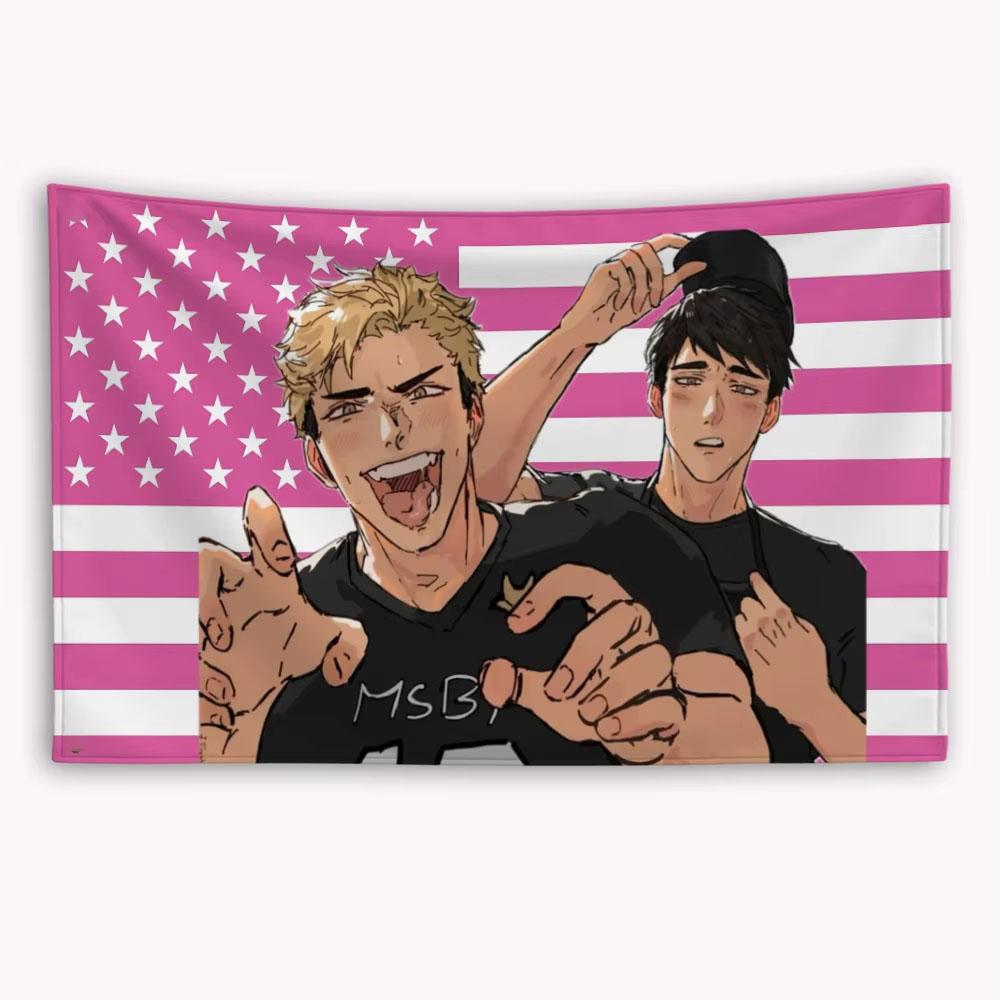 

Osamu Miya Miya Atsumu Twins American Flag Haikyuu Banner Decoration Garage Flags for Bedrooms Outdoor Decor Tapestry Flaga 74x94cm(29x37in)