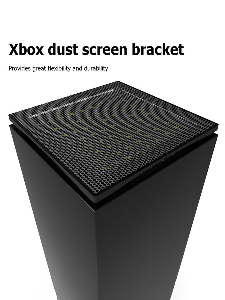 Dust Filter Cover PVC Dustproof Vent Cover with 4 Silicone Plugs Top Dust Filter Cover Holder for Xbox Series X