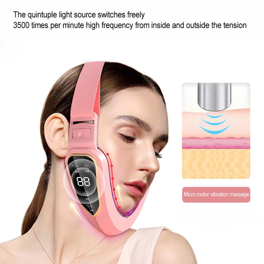 2025 Facial Lifting Device LED Photon Therapy Facial Slimming Vibration Massager Double Chin V-shaped Cheek Lift Face
