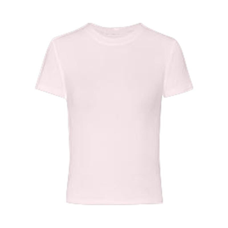 

Приталенная футболка с коротким рукавом Белая Летний топ для горячей девушки Круглый вырез Прямое плечо Женская Французская Эластичная Приталенная Внутри и снаружи S розовый