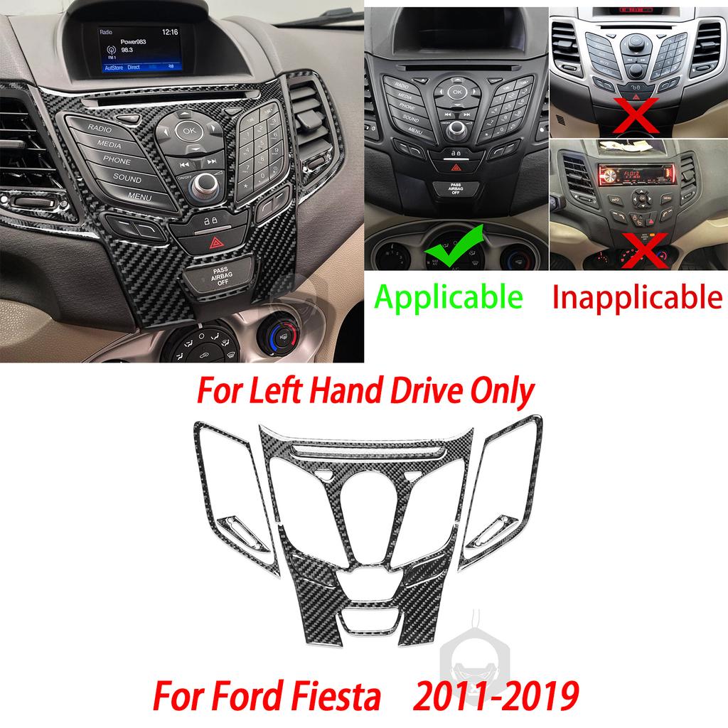 Carbon Fiber Side Air Vent Dashboard Center Console Gear Shift Panel Car Interior Accessories Sticker For Ford Fiesta 2011-