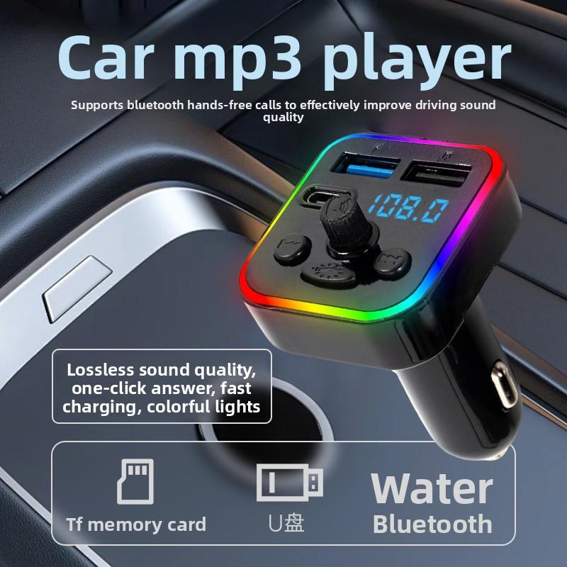 

Car MP3 Bluetooth 5.0 FM Transmitter Dual USB 3.1A PD Type-C Fast Charger Colorful Ambient Light Car Accessories Player Kit