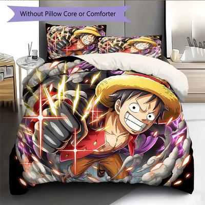Cartoon Pattern Bedding Quilt Set Quilt Cover Pillowcase Home Decoration Birthday Gift (1 * Duvet Cover + 2 * Pillowcase, Without Core)