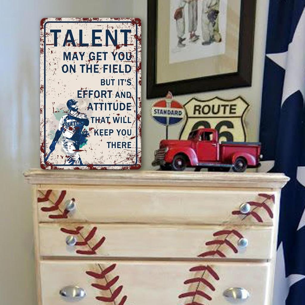 Baseball Poster Baseball Art Wall Decor Baseball Tin Sign For Famous Quote Bassball Signs Motivational Quote Posters Motivation Tin Sign Baseball