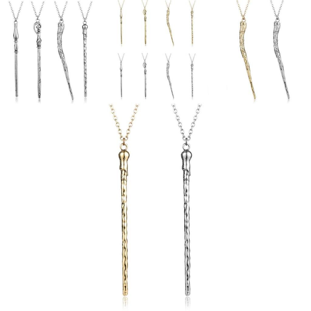 Harry Potter Magic Wand Pendant Necklace With Alloy Chain For Gift And Collection