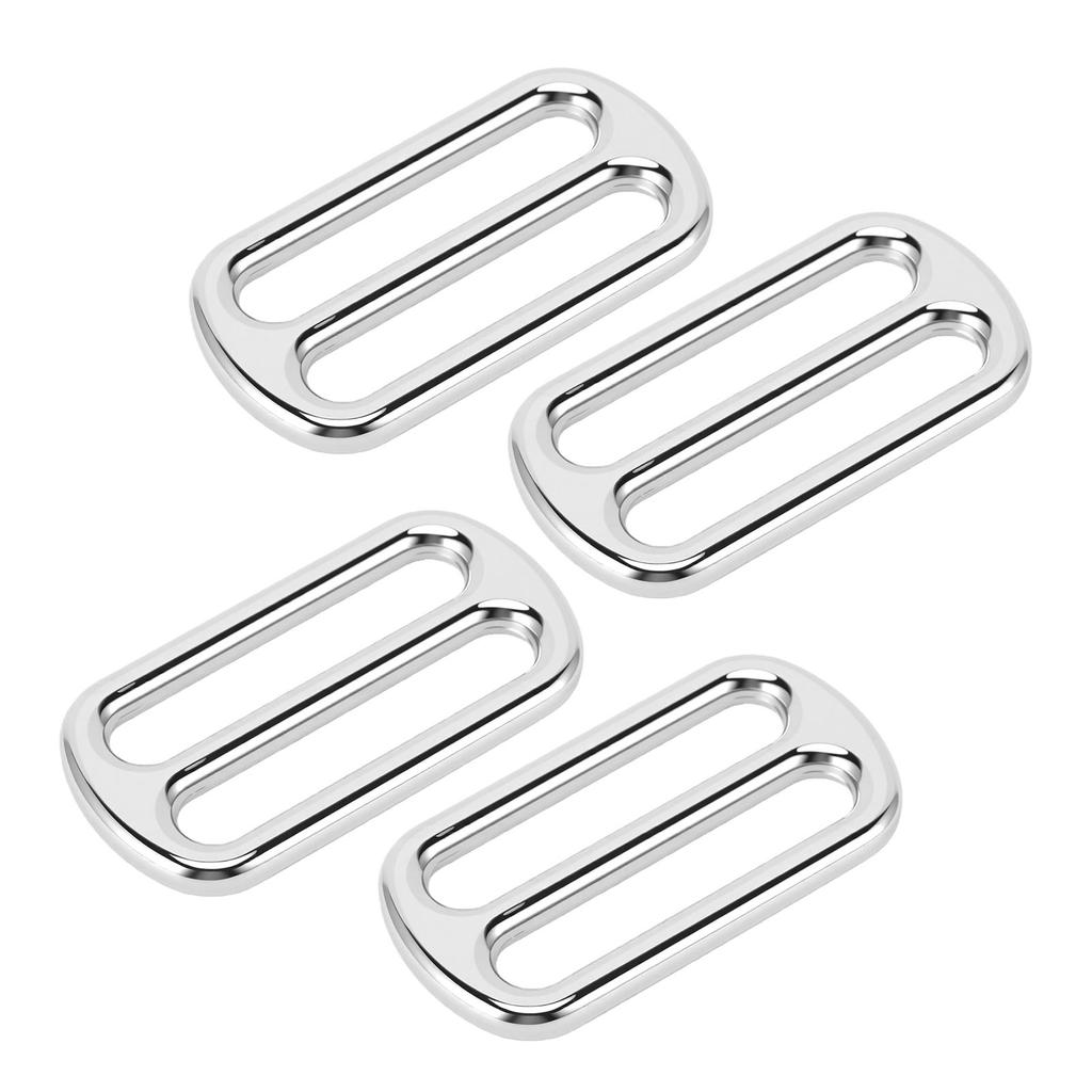 10PCS Webbing Buckles Strap Slide Adjuster Zinc Alloy Buckle for Clothing Backpack Belt Silver 49x26mm