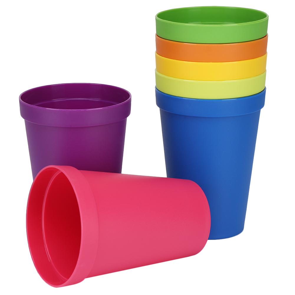 7PCS Break Proof Reusable PP Cups, Dishwasher Safe Shatterproof Plastic Tumblers, Stackable Stadium Cups with Storage Cup, for Water   Soda Partie