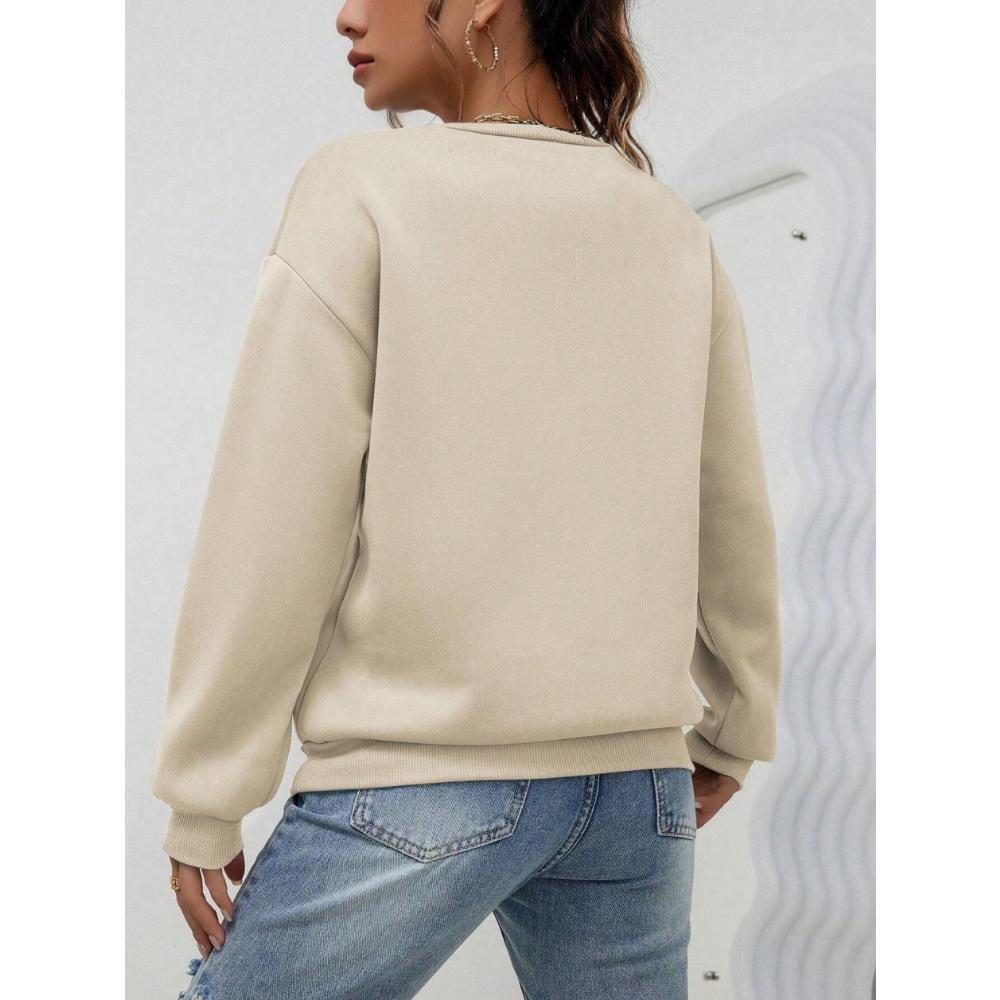 Весенний повседневный женский пуловер с надписью «God Got Me» — фото 3