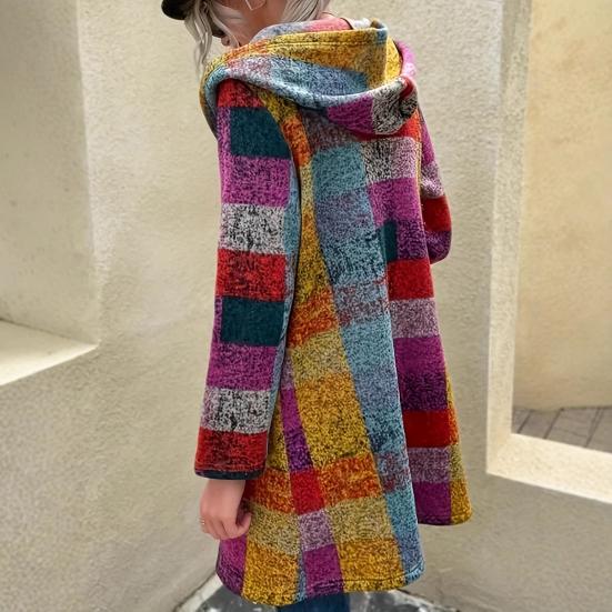 Γυναικεία Πλεκτή Ζακέτα με Κουκούλα και Πλαϊνές Τσέπες, Μακρυμάνικη, με Φερμουάρ, Καθημερινή, με Πλαϊνό Σχέδιο, Χριστουγεννιάτικη, Αποκριάτικη, για Καθημερινή Χρήση, για Πάρτι