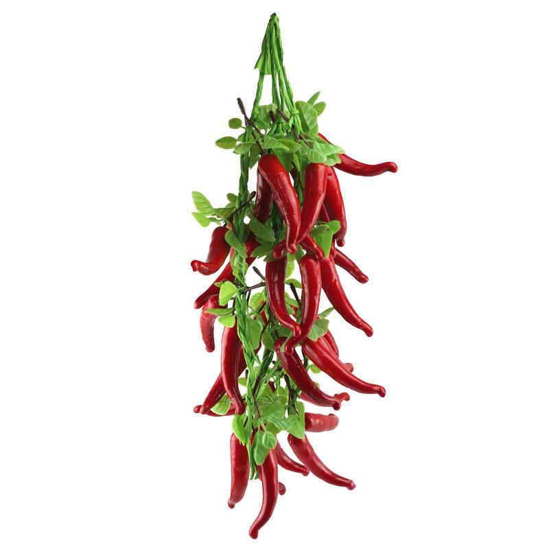Simulated Vegetable Skewers Garland with Red Peppers, Garlic, and Peanuts for Farmhouse Decoration