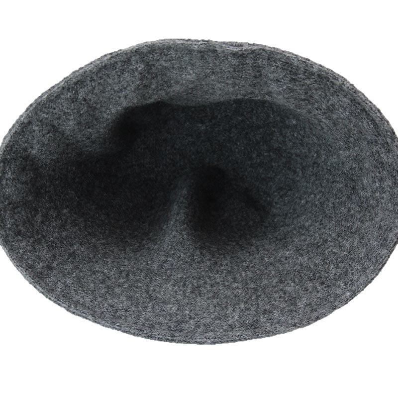 Double-sided wearing knitted wool basin hat women's autumn and winter wool blended warm and cold-proof foreign moisture bucket hat