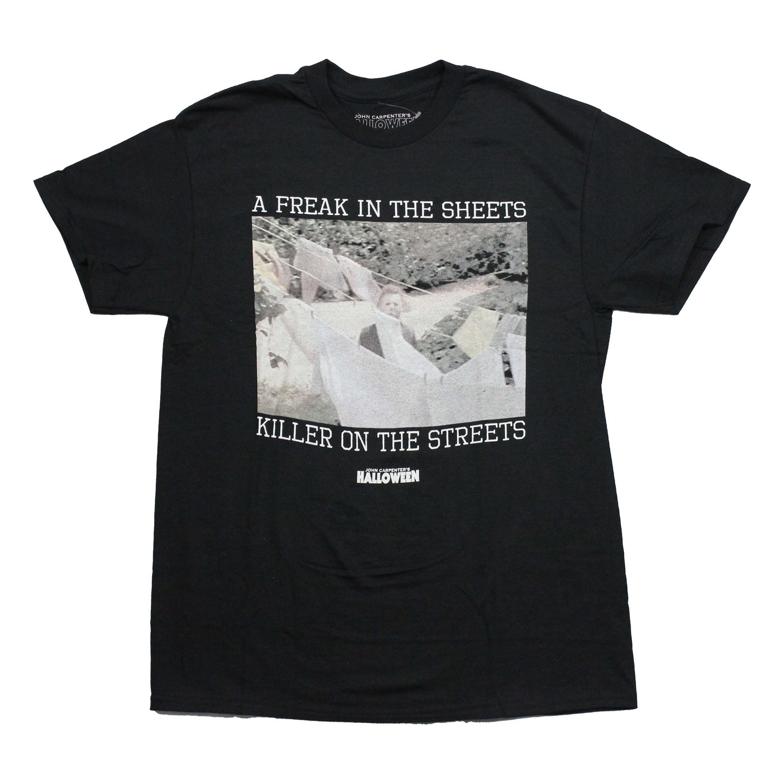 Halloween New Adult T-Shirt - Michael Meyers Clothesline Freak in the Sheets XL