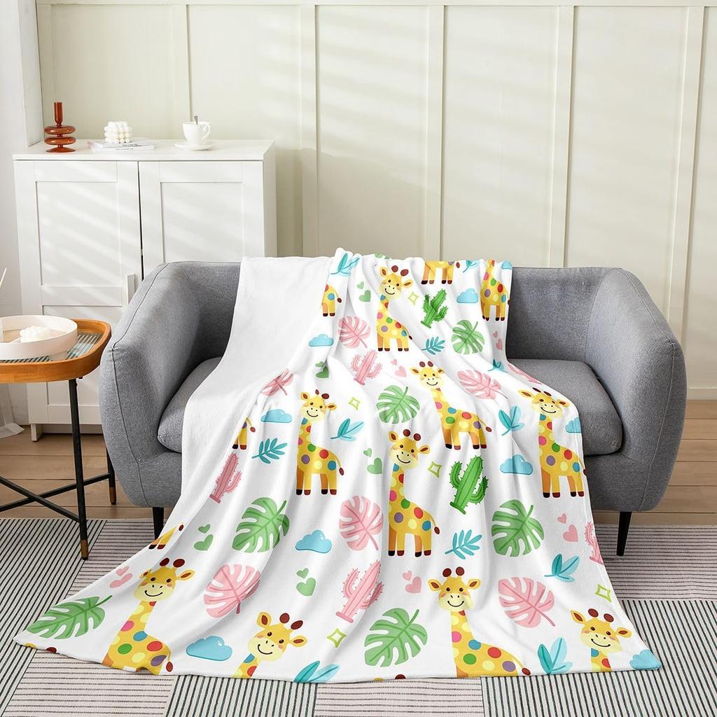Colorful Cat Pattern Throw Blanket Cute Cartoon Design for Living Room Sofa Decor KidsRoomStyle Gift for Her 150x100