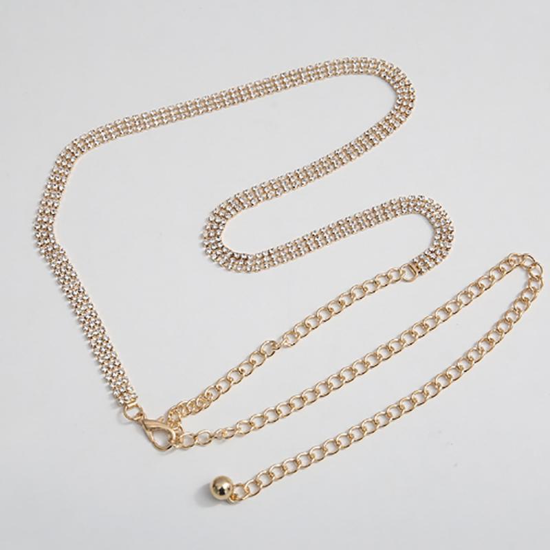 Women'S Rhinestone Fashionable Waist Chain Spring And Summer Trendy Decorative Chain