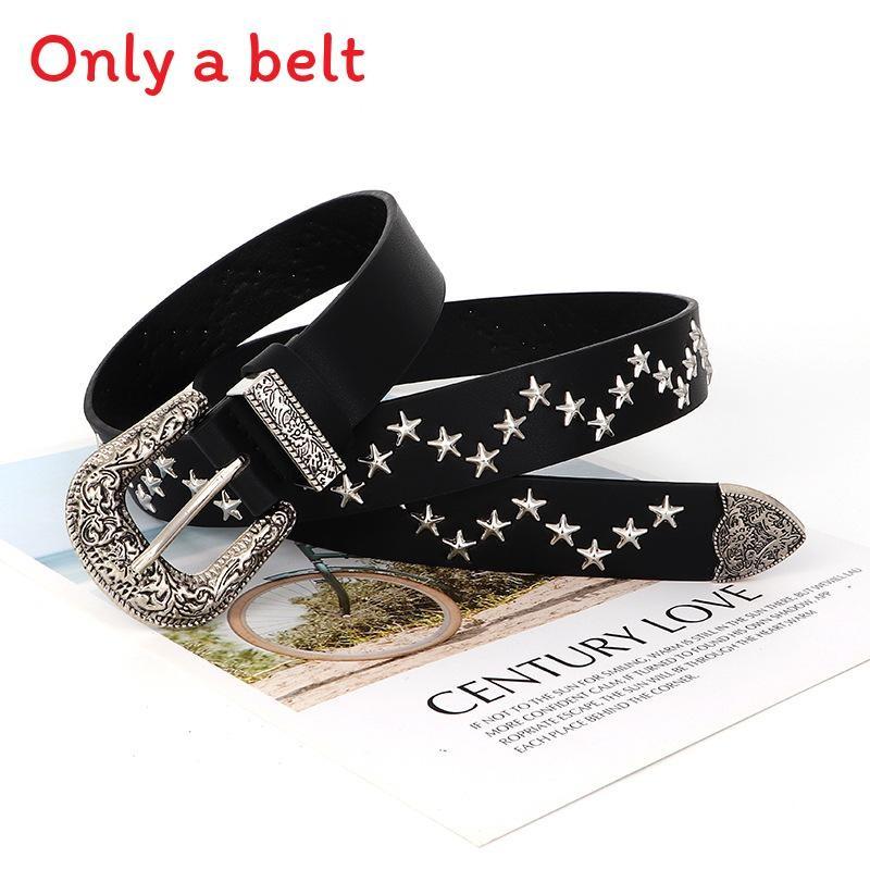 Punk Style Belt With Metal Whole Strip With Hole Design For Womens Casual