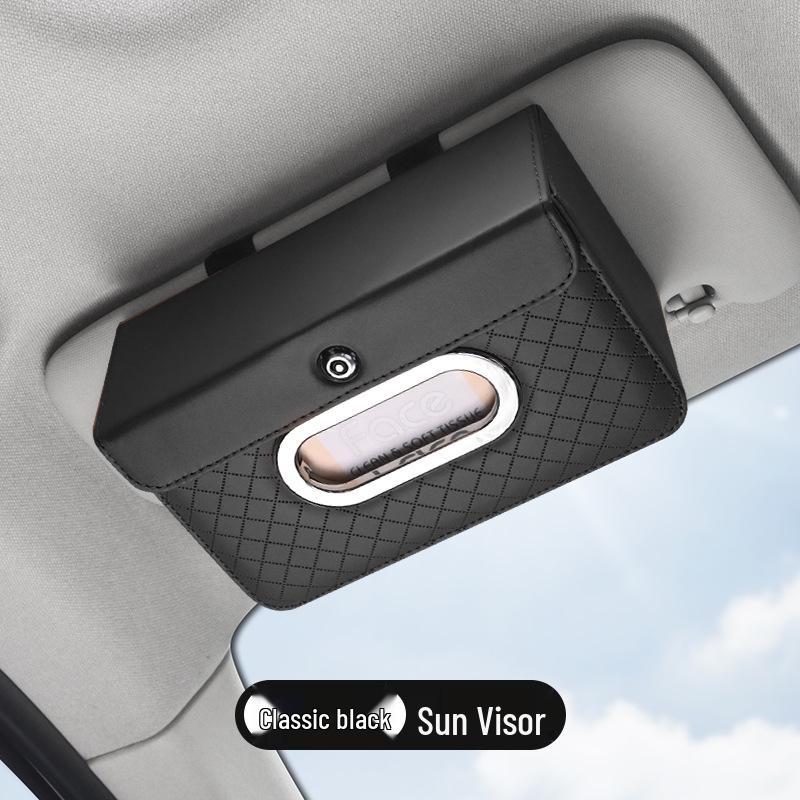 Car Tissue Box: Sun Visor/Seat Back Mountable
