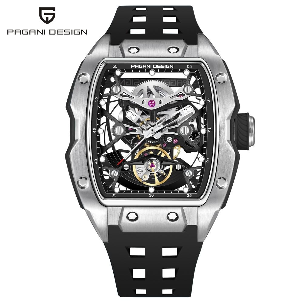 PAGANI DESIGN 42MM New Alien Hollow Back Transparent Movement Luxury Men Watch Sapphire Glass Automatic Men Watches For Men