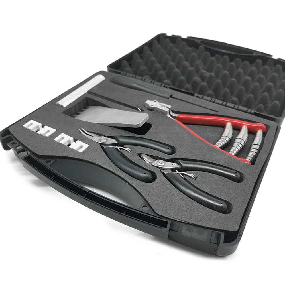 Badminton Racket Stringing Combo Tools with Starting Clamp Stringing Hook Bent Nose Pliers Flying Clamp Straight Awl