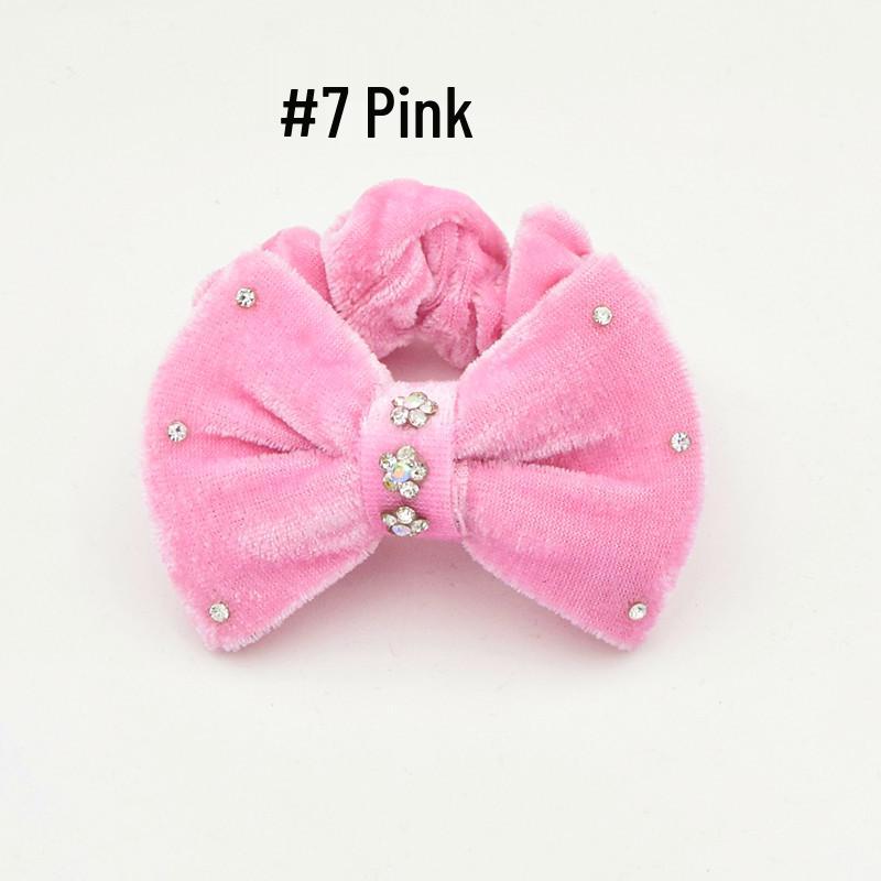 Elegant Velvet Bow Hair Tie - Fashionable Flocking Cloth Hair Accessory for Ponytails