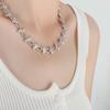Collana con rivetto punk hip hop a forma di giunzione, vento neutro, in acciaio al titanio, regina madre occidentale, personalità versatile, catena per clavicola da donna