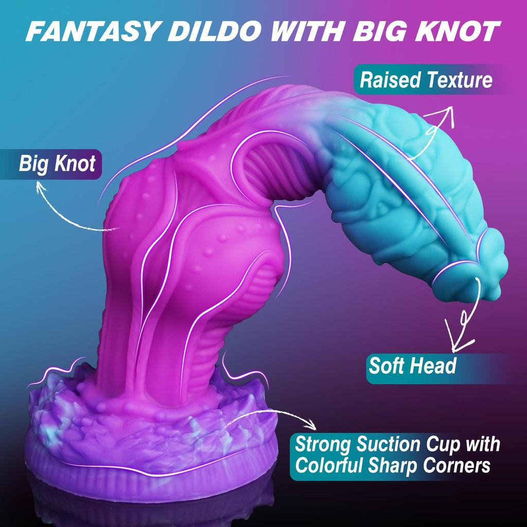 Silicone Multicolor Deformed Monster Phallus: Female Stimulation & Anal Dilator Toy
