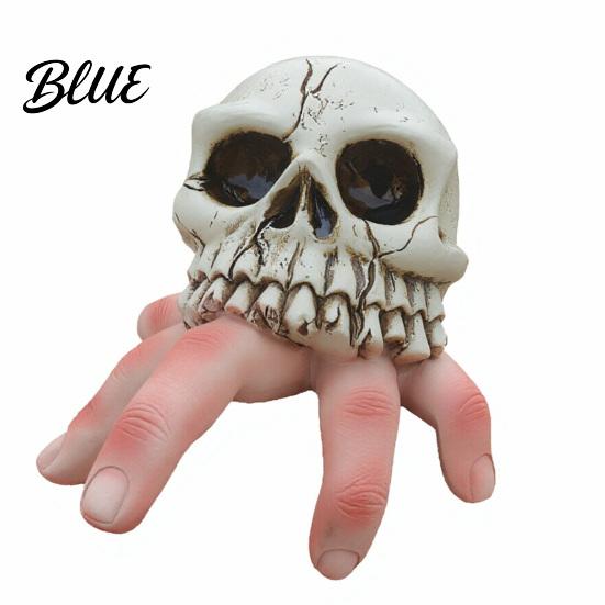 Halloween Skull Decoration Finger Ornament Resin Carving Decoration Lifelike Bone Texture Sculpture Scary Dark Hunting Style Figure for Outdoor