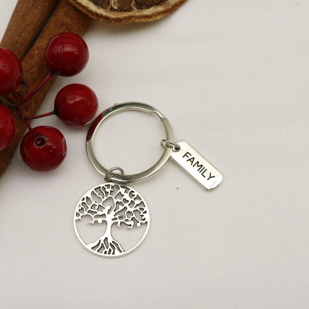 Vintage Tree of Life Alloy Pendant Keychain - Thanksgiving Holiday Gift