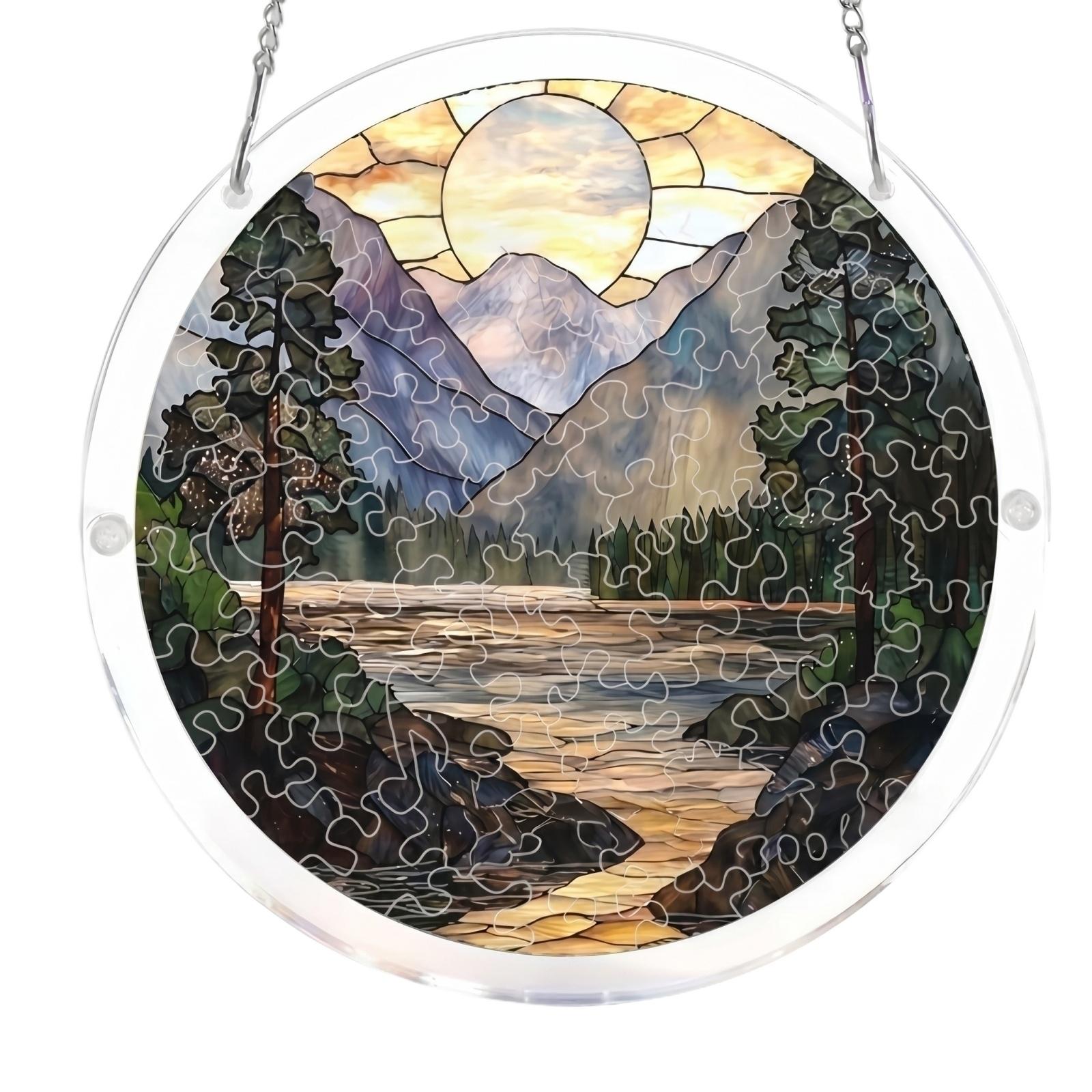 

Acrylic Suncatcher Window Decoration Layered Design 2mm Thickness 2D Floral Pattern Hanging Ornament for Indoor Use One Size
