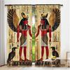 Egyptian Deity Print Curtain Room Decor Versatile Use Suitable Living Dining Bedroom Bathroom Office Curtains Set Of 2 Made Polyester Area