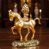 Horse Figurine with GoldenTone Decorative Statue Ornate Decoration for Collectors, Desk,