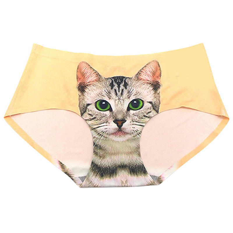 Sexy Pussycat Chiloti Femei Briefs Anti golit Cat Meow Star Lenjerie de corp