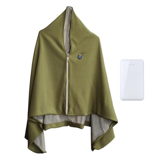 Portable Warming Cape for Travel Graphene Heated Shawl Wrap USB Rechargeable Cordless Blanket