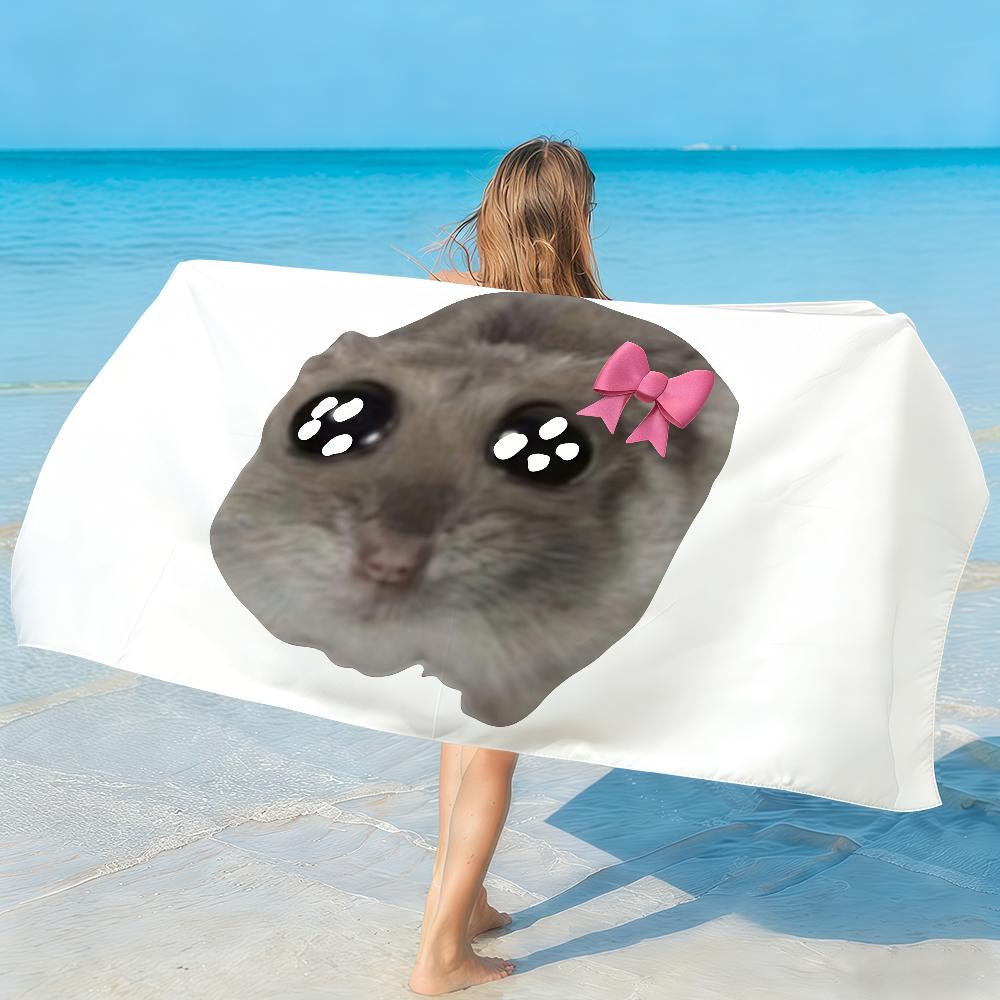 Sad Hamster Meme Cute Towel Quick Drying Beach Towels Are Suitable For Swimming Pools Camping Yoga And The Gym