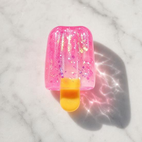 xiaobudian Glitter Ice Stick Squeeze Toy, Stress Relief Simulation Cream Sensory Slow Rising Lolly Fidget Toy for Kids Adults
