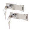 2PCS Keyed Hasp Locks 201 Stainless Steel Zinc Alloy Twist Knob Catch Latch Safety Lock for Cabinets Doors Silver