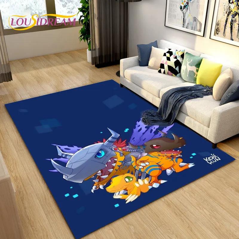 Digimon Adventure Cartoon Area Rug Large,Carpet Rug for Living Room Bedroom Sofa Doormat Decoration, Non-slip Floor Mat Cover 3D