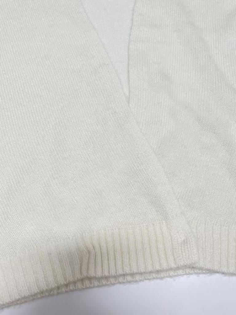 90s Club Cashmere Silk Blend Drape Neck Cardigan in Black/White