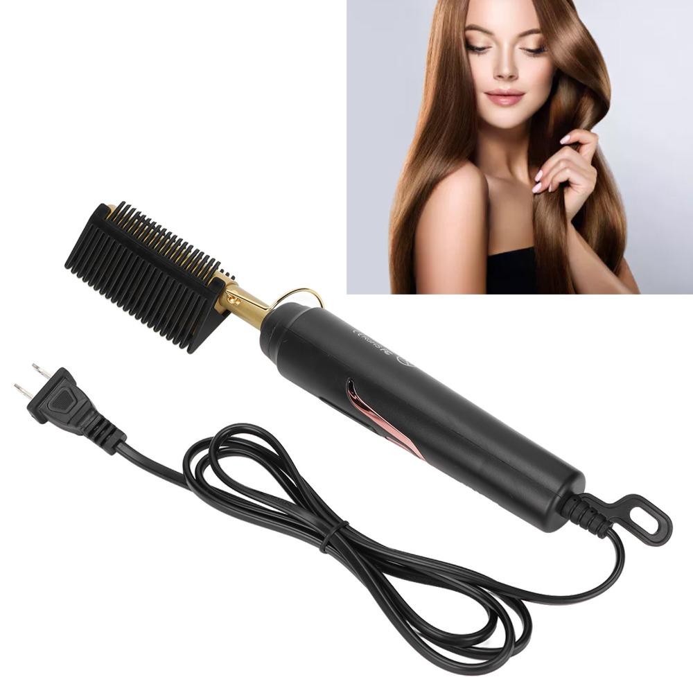 360 Rotating Cord Hair Straightener Brush Quick Heating Electric Hair Styling Comb For Men Women