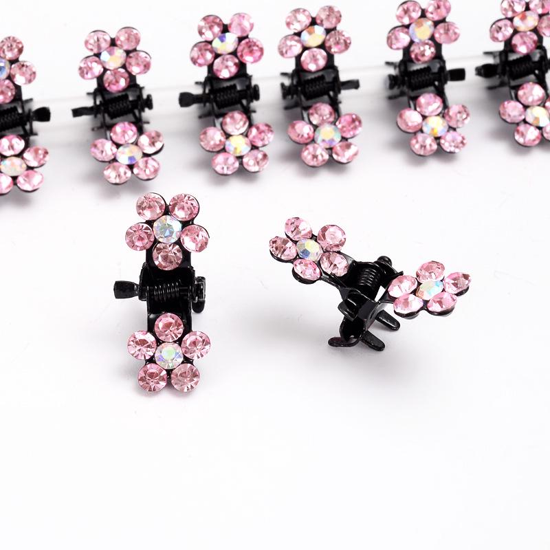 

Простая маленькая заколка-краб со стразами для челки - женский аксессуар для волос 12 pieces