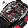 2023 New Square Forsining Men's Fashion Motorcycle Street Tide Men's Hollow Automatic Mechanical Watch Montre Homme