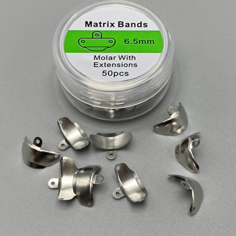 50Pcs Dental Matrix Bands Sectional Contoured Metal Matrices Dental Forming Clip 3.5/4.5/5.5/6.5Mm For Teeth Dentistry Tools