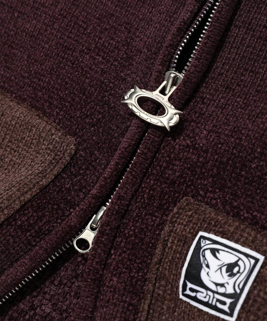 CRITIC Work Jacket Knit Zip Up Purple