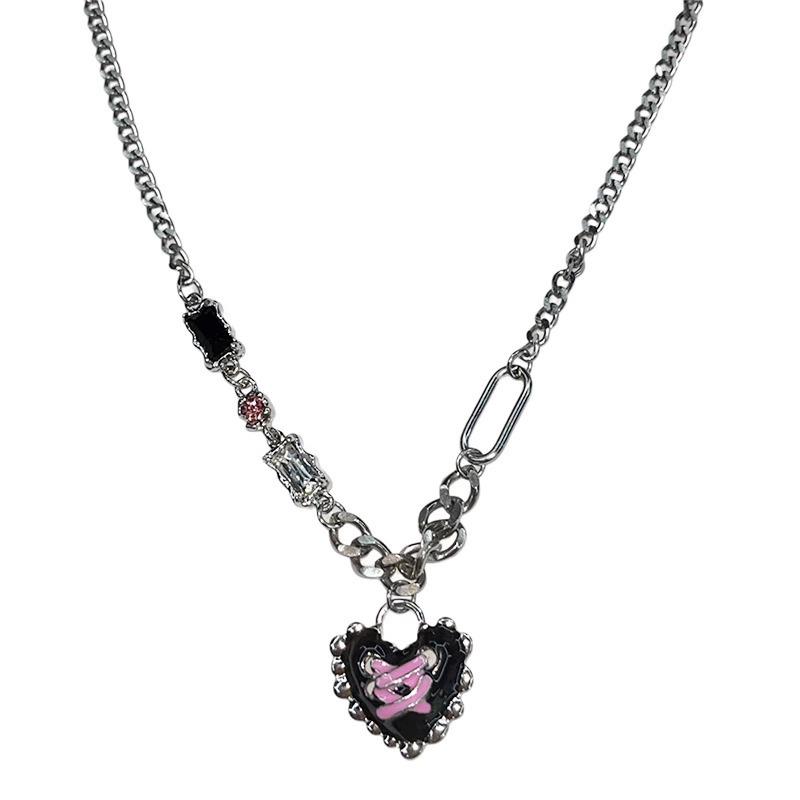 

Модное ожерелье-связка в форме сердца с цирконием и цепочка для свитера