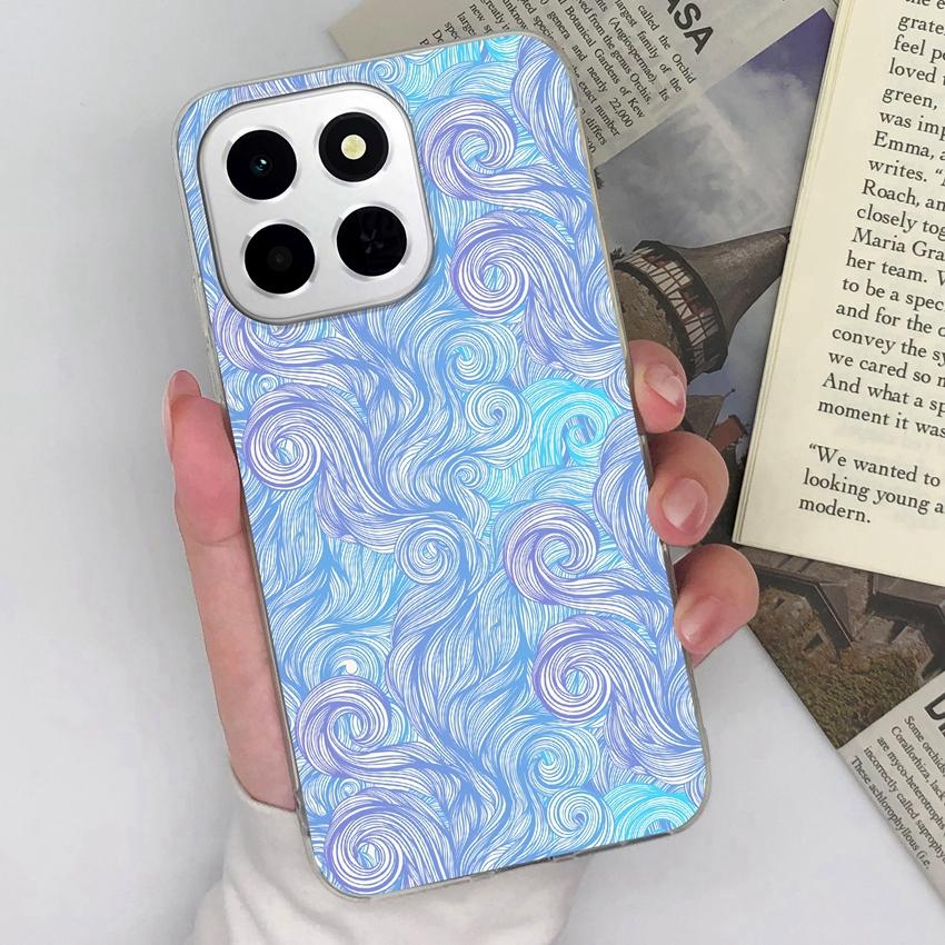 For Huawei 400 Pro Honor X8c X6c X7a X8a Phone Covers Popular Sun Pattern Screen ProtectorTransparent TPU Dustproof Protection Case For Huawei Housing