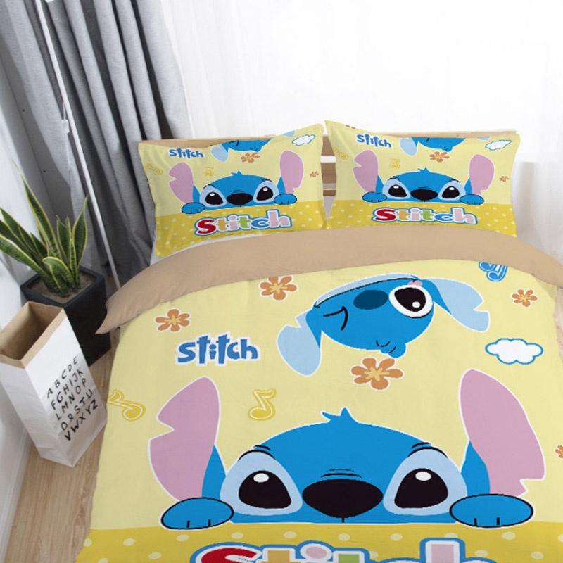 Luxurious 3d Cartoon Stitch Anime Bedding Set With Comforter Cover And Pillowcase