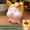 Cartoon Pig Resin Flower Pot for Succulents - Creative Desktop Decoration and Gardening Ornament
