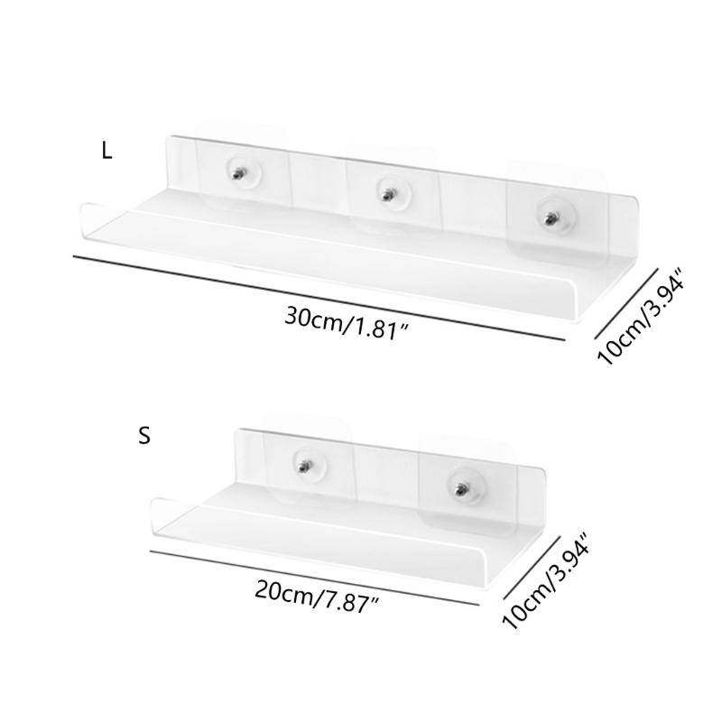 1Pack Acrylic Floating Shelves,Clear Bathroom Wall Shelf, Bookshelves, Invisible Display Shelves for Office, Bedroom