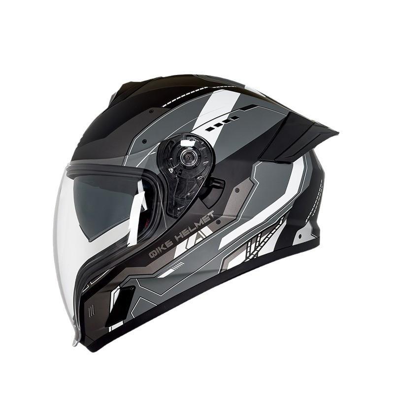 Full Face Motorcycle Helmet With Dual Visor Rear Spoiler Men Women - 3C Certified ABS Safety Gear
